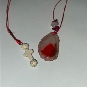 Elegant Red and White Pendant bookmark